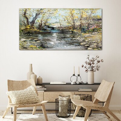 Skleneny obraz Abstrakcie strom rieky