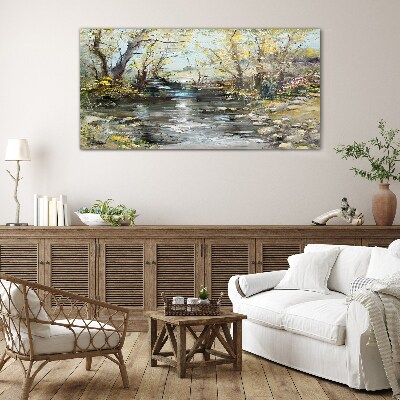 Skleneny obraz Abstrakcie strom rieky