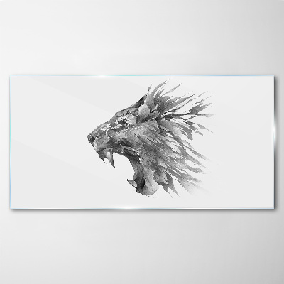 Skleneny obraz Kreslenie živočíšneho leva