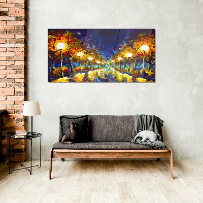 Skleneny obraz Nočné maľba lucerna