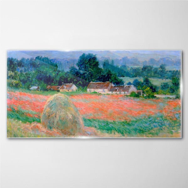 Skleneny obraz Kopa sena v Giverny Claude Monet