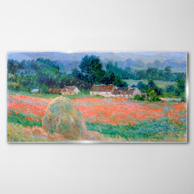 Skleneny obraz Kopa sena v Giverny Claude Monet