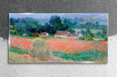 Skleneny obraz Kopa sena v Giverny Claude Monet