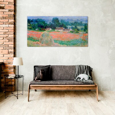 Skleneny obraz Kopa sena v Giverny Claude Monet