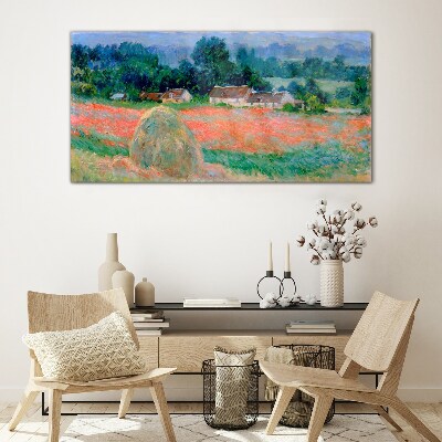 Skleneny obraz Kopa sena v Giverny Claude Monet