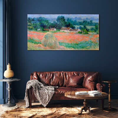 Skleneny obraz Kopa sena v Giverny Claude Monet