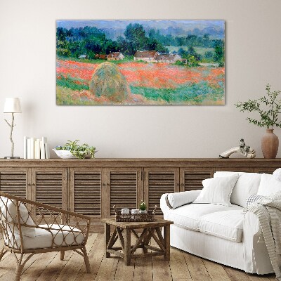 Skleneny obraz Kopa sena v Giverny Claude Monet