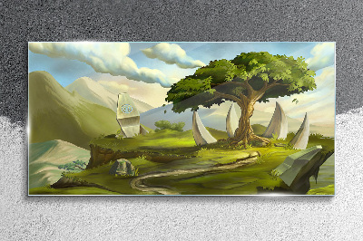 Skleneny obraz Fantasy stromovej kamene