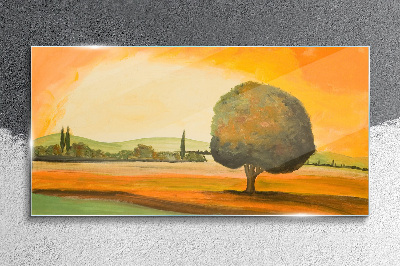 Skleneny obraz Maľovanie krajinnej strom
