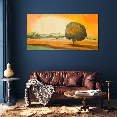 Skleneny obraz Maľovanie krajinnej strom