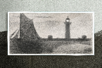 Sklenený obraz Maják v monochromatickom prostredí
