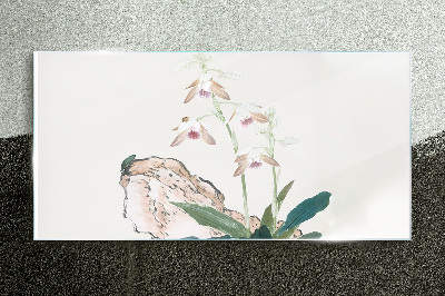 Sklenený obraz Hmyz a kvety