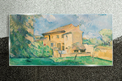 Sklenený obraz Abstrakcie dediny budova