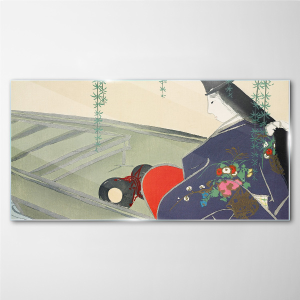 Sklenený obraz Abstrakcie ženy kimono