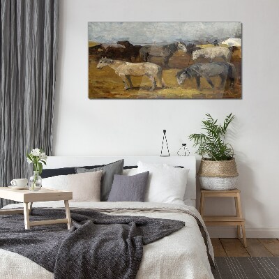Skleneny obraz Maľovanie zvierat kone