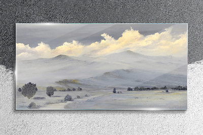 Skleneny obraz Zahmlená horská panoráma