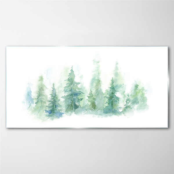 Skleneny obraz Lesy akvarel stromu