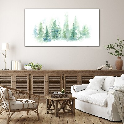 Skleneny obraz Lesy akvarel stromu