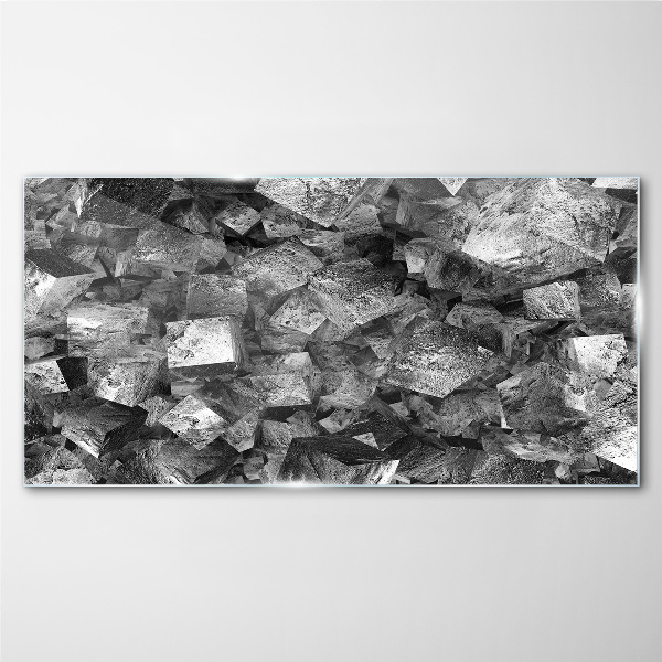 Skleneny obraz Abstraktné kocky v monochromatických tónoch