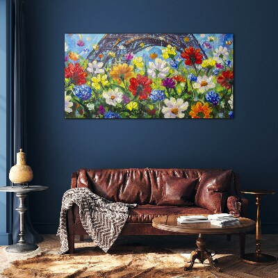 Skleneny obraz Maľovanie kvety príroda
