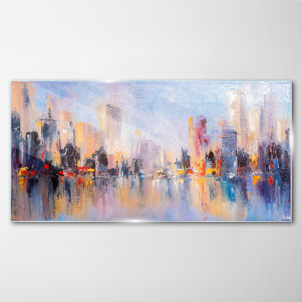 Skleneny obraz Maľba abstrakcie město