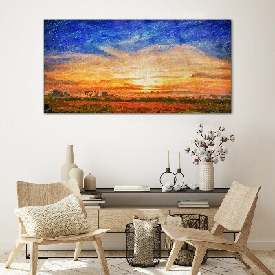 Skleneny obraz Západ slnka maľba