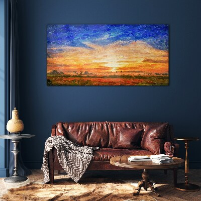 Skleneny obraz Západ slnka maľba