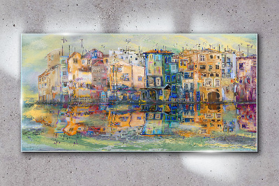 Skleneny obraz Abstrakcie mestskej vody