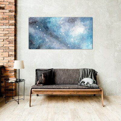 Skleneny obraz Nočná obloha galaxie hviezdy