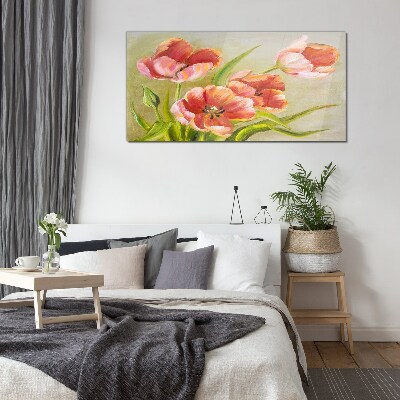 Skleneny obraz Jarné tulipány v pastelových odtieňoch