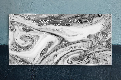 Skleneny obraz Monochromatické špirály s kovovými akcentmi