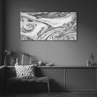 Skleneny obraz Monochromatické špirály s kovovými akcentmi