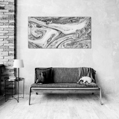 Skleneny obraz Monochromatické špirály s kovovými akcentmi