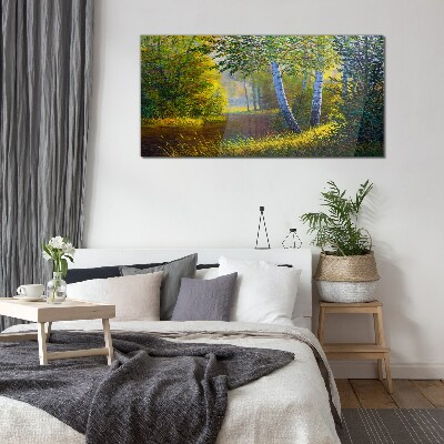 Obraz na skle Lesné kvety rieka príroda