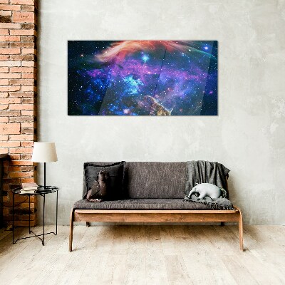 Obraz na skle Priestor hviezdy nočná obloha