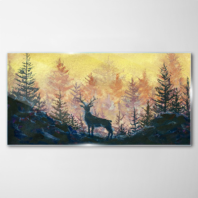 Obraz na skle Lesné zvieracie jeleň