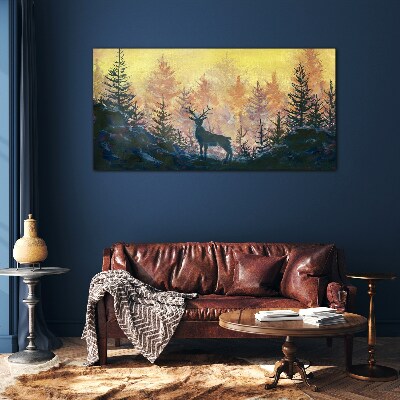 Obraz na skle Lesné zvieracie jeleň
