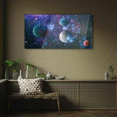 Obraz na skle Kozmická planetárna krajina