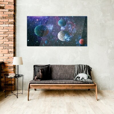 Obraz na skle Kozmická planetárna krajina