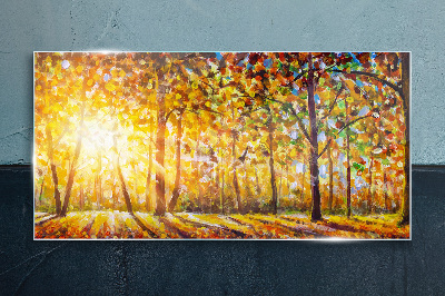 Obraz na skle Zlatá jeseň v lese