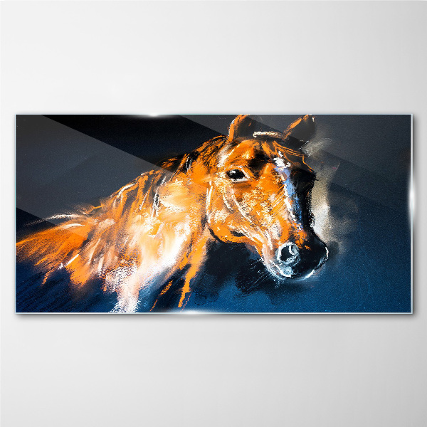 Skleneny obraz Abstraktné zvieracie kone