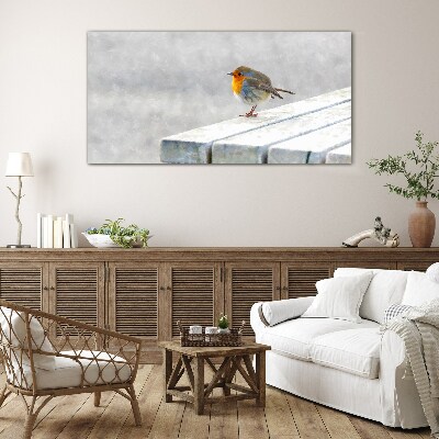 Skleneny obraz Abstraktné zvieracie vták sneh