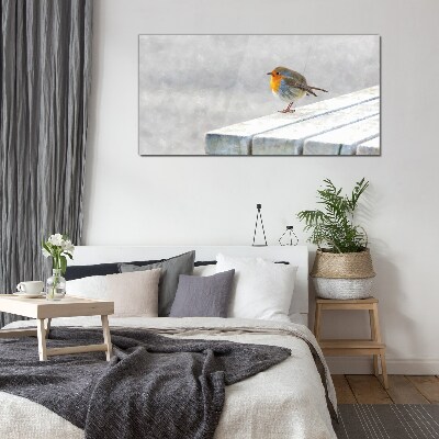 Skleneny obraz Abstraktné zvieracie vták sneh