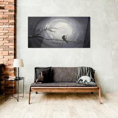 Skleneny obraz Abstrakcia nočné zvieracie vták