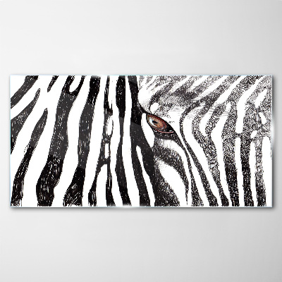 Obraz na skle Zebra v monochromatickom štýle