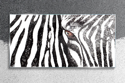 Obraz na skle Zebra v monochromatickom štýle