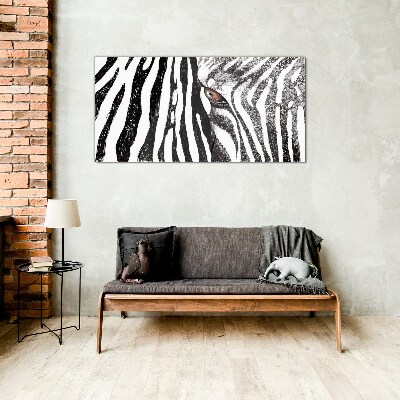 Obraz na skle Zebra v monochromatickom štýle