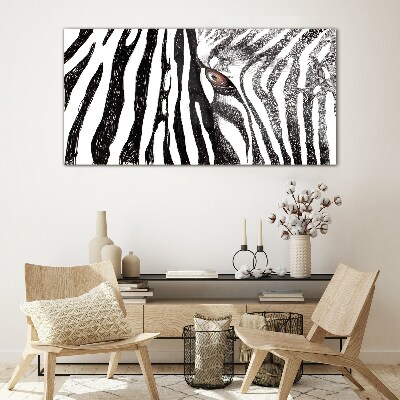 Obraz na skle Zebra v monochromatickom štýle