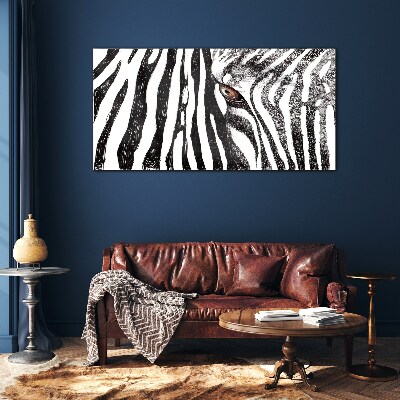 Obraz na skle Zebra v monochromatickom štýle