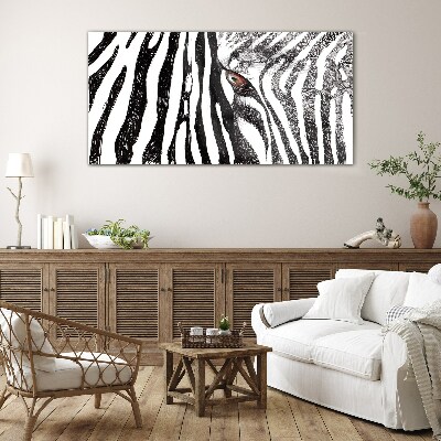Obraz na skle Zebra v monochromatickom štýle